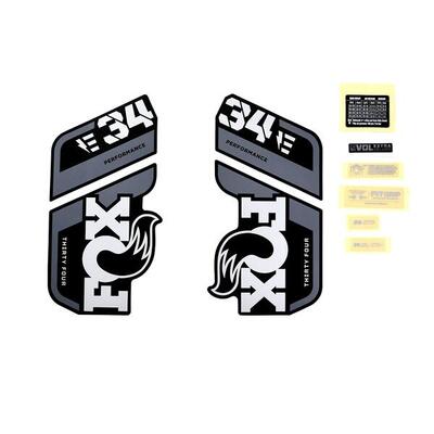 Kit di decalcomanie Fox 2021. 34. E-Bike+. P-S. Logo. Background