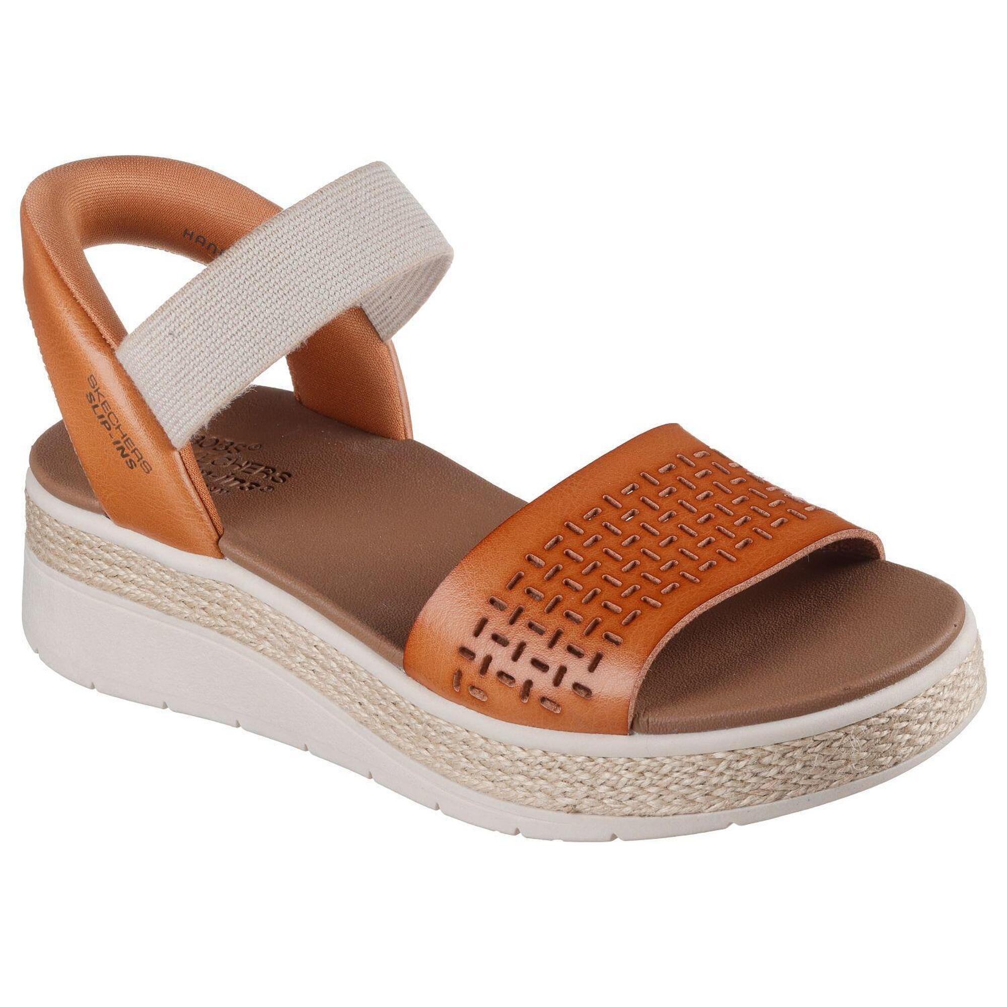 Skechers - Femmes Bobs Sun Ray Step Aside Slip-on Marron Cuir - Baskets - Marron - 35 - Decathlon