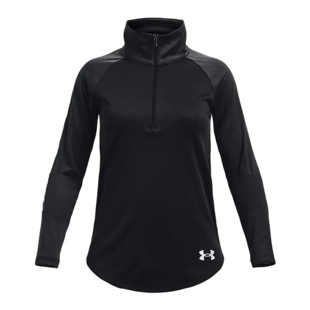 Under Armour Lány Tech Grafikus Félcipzáras Hosszú Ujjú Póló Fekete 1/3