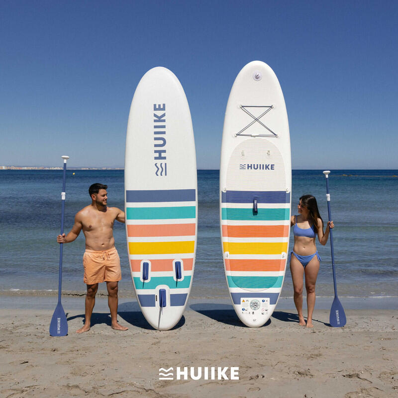 Opblaasbaar Supboard met Premium Accessoire HUIIKE, Wit, Hoge Stabiliteit 7/8