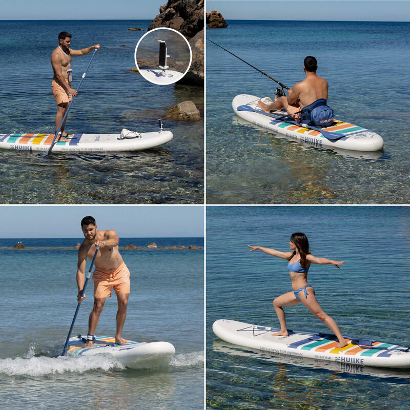 Opblaasbaar Supboard met Premium Accessoire HUIIKE, Wit, Hoge Stabiliteit 5/8