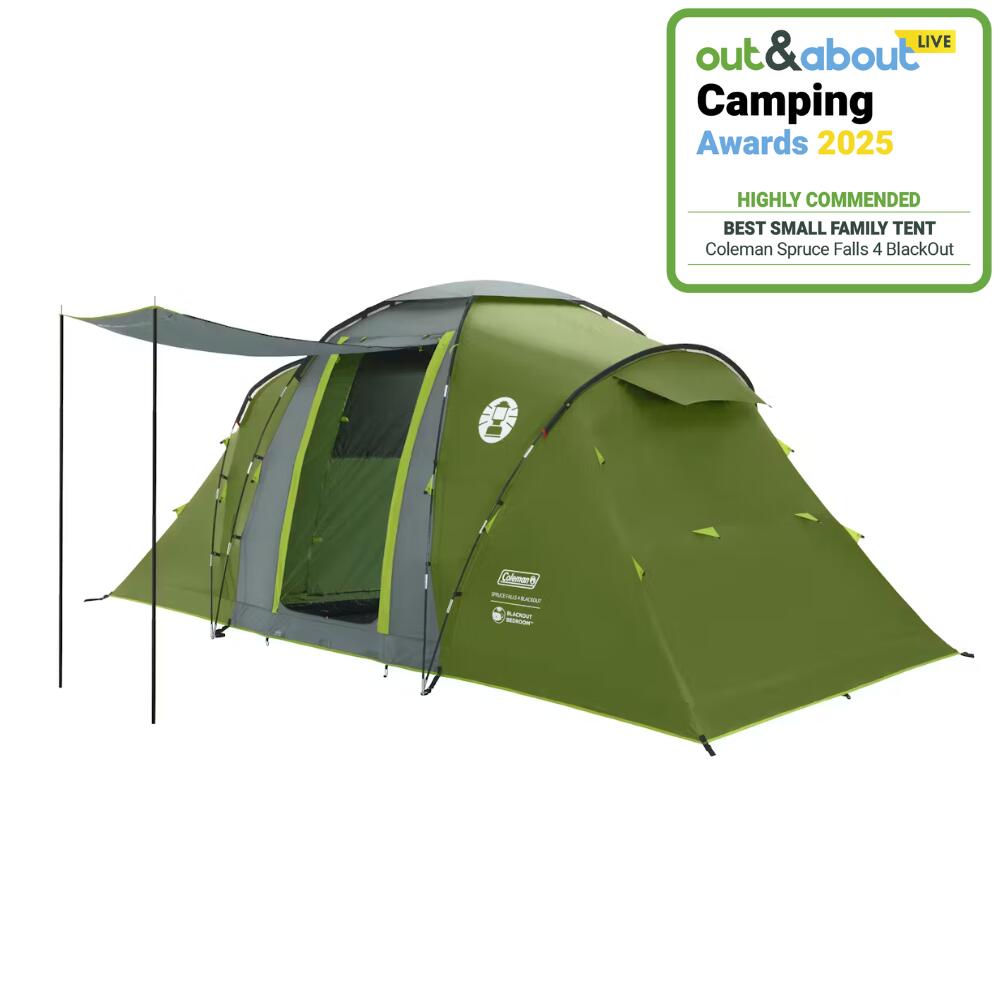 COLEMAN Coleman Spruce Falls 4 BlackOut Tent 4-Person Family Tent with Darkened Bedroo