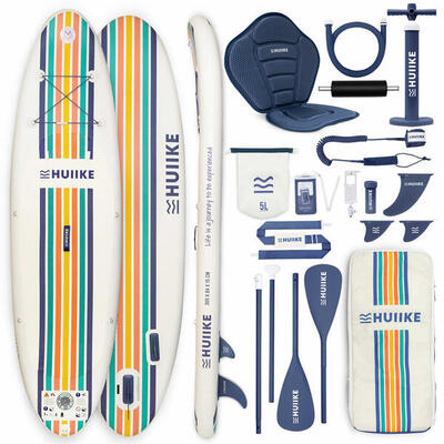 Opblaasbaar supboard met premium accessoire huiike. wit. hoge stabiliteit