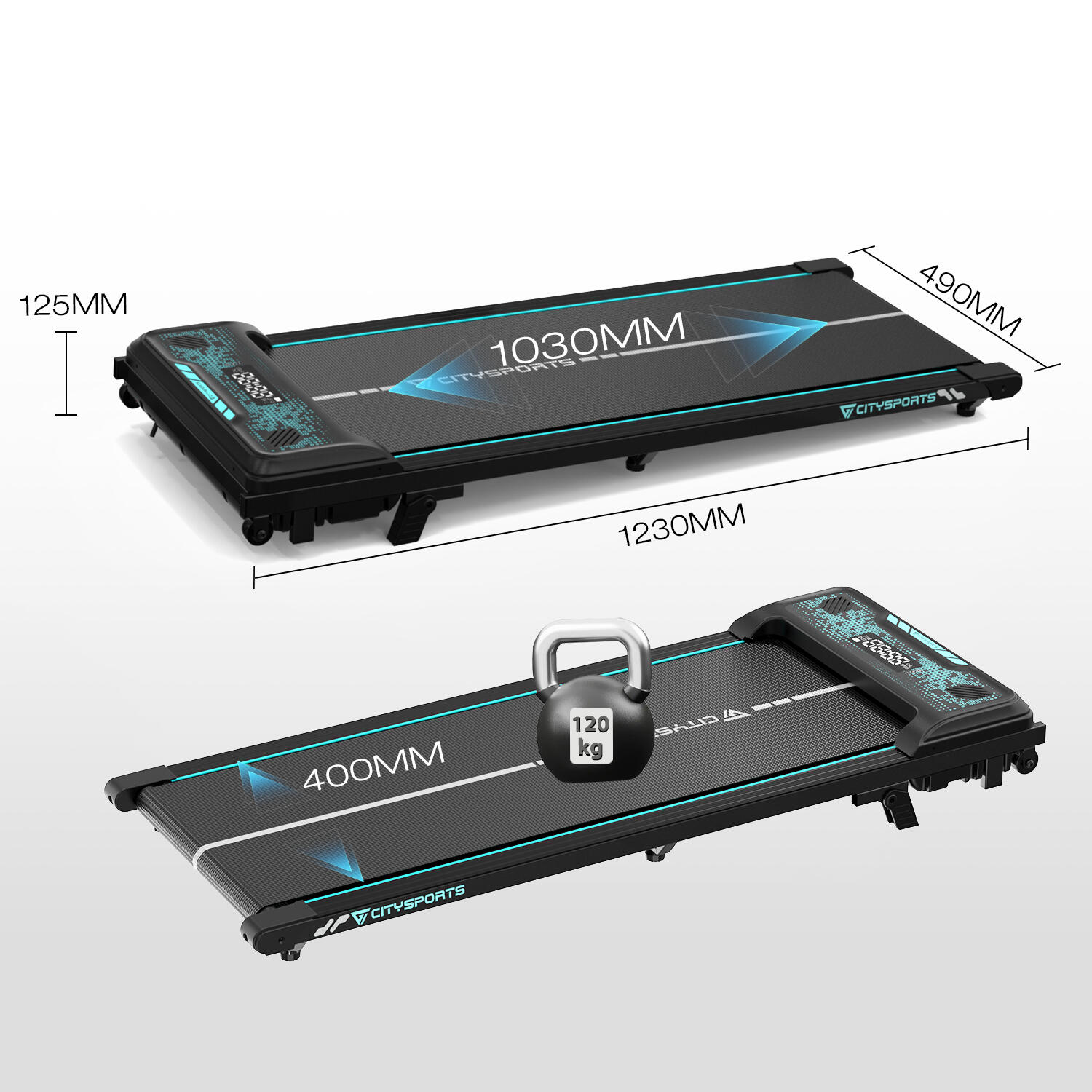 Laufband Elektrisch Bis zu 4% neigbar.WP6,440W,6.0km/h,Bluetooth,Fernbedienung 4/5