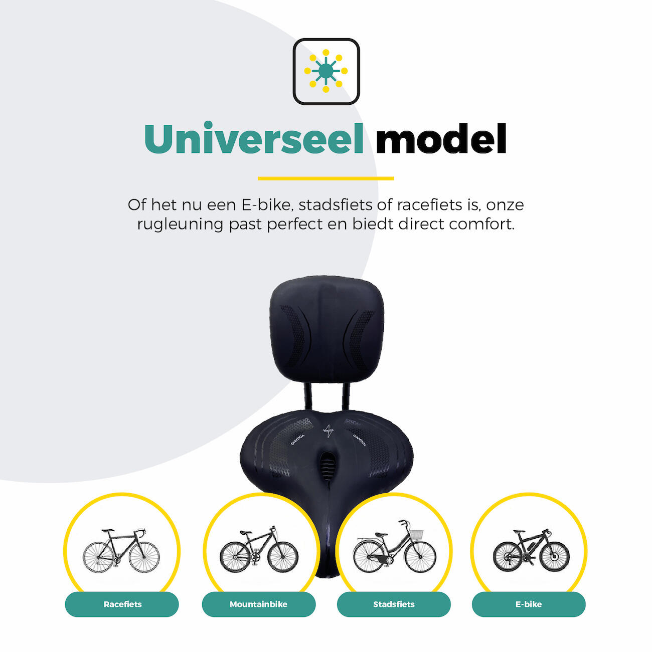 Voltano Fietszadel Relax Plus Met Rugsteun / Rugleuning - Zwart 6/7