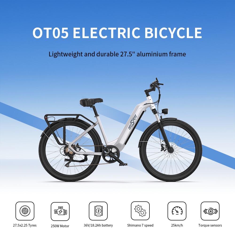 ONESPORT OT05 Elektrische stadsfiets, 250W 36V 18,2Ah accu, 27,5'' 4/7