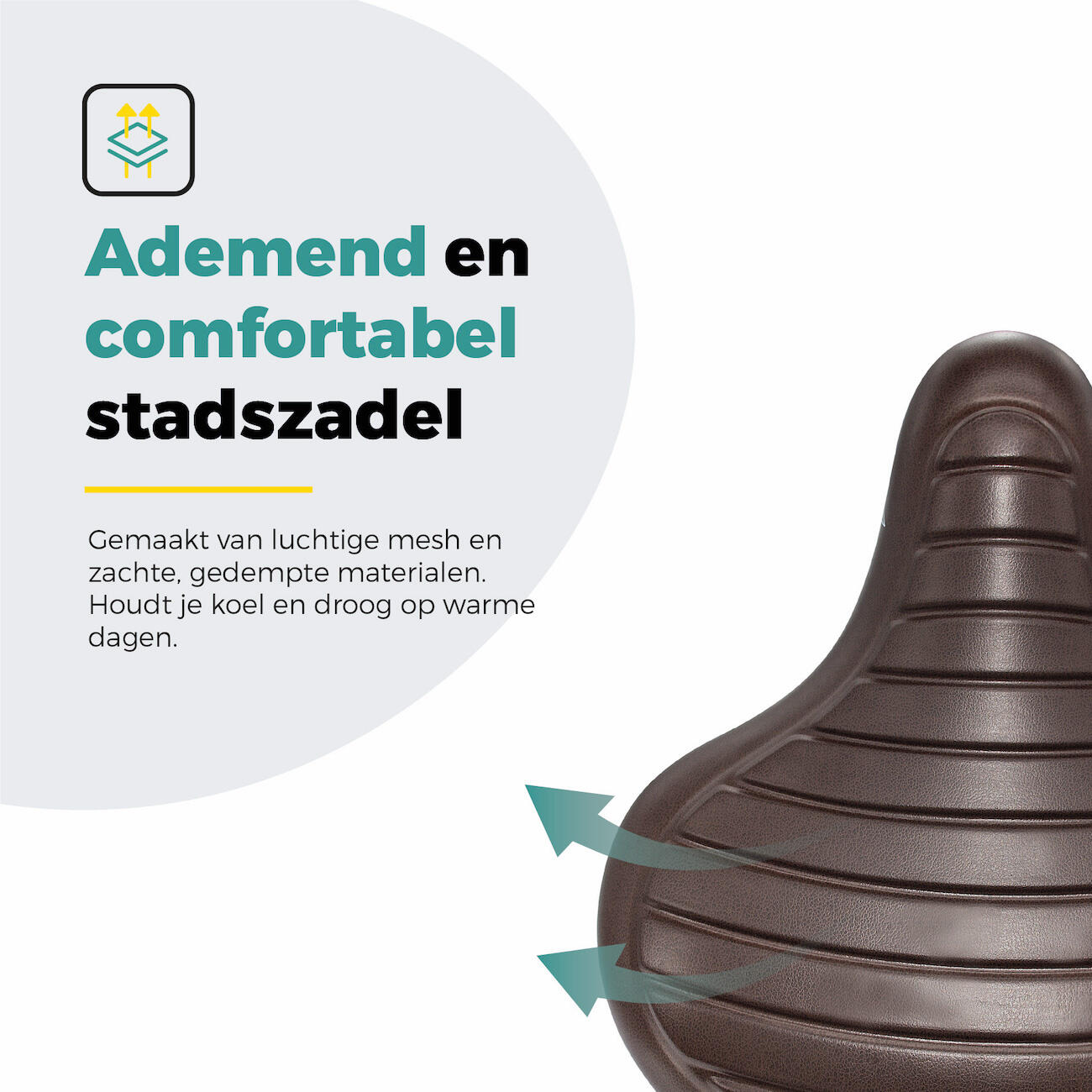 Voltano Drifter Fietszadel Wave 2.0 - Donkerbruin 3/7