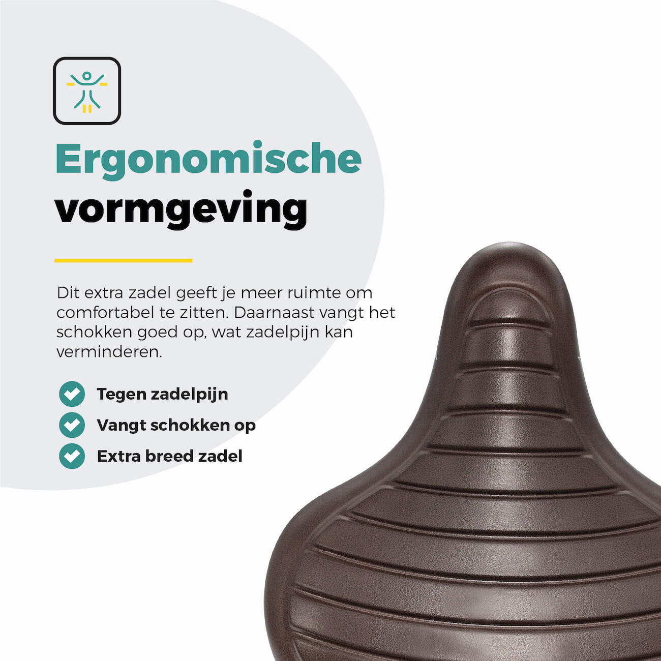 Voltano Drifter Fietszadel Wave 2.0 - Donkerbruin 5/7