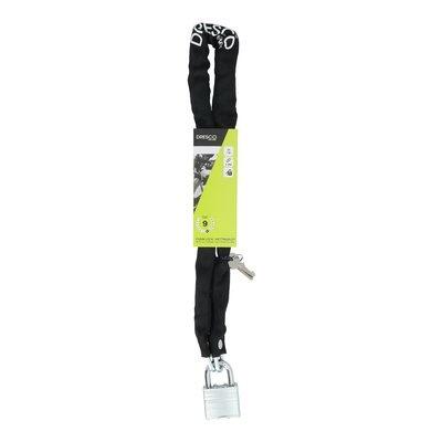 Dresco Kettingslot 90CM - Zwart - Met Hangslot 2/6
