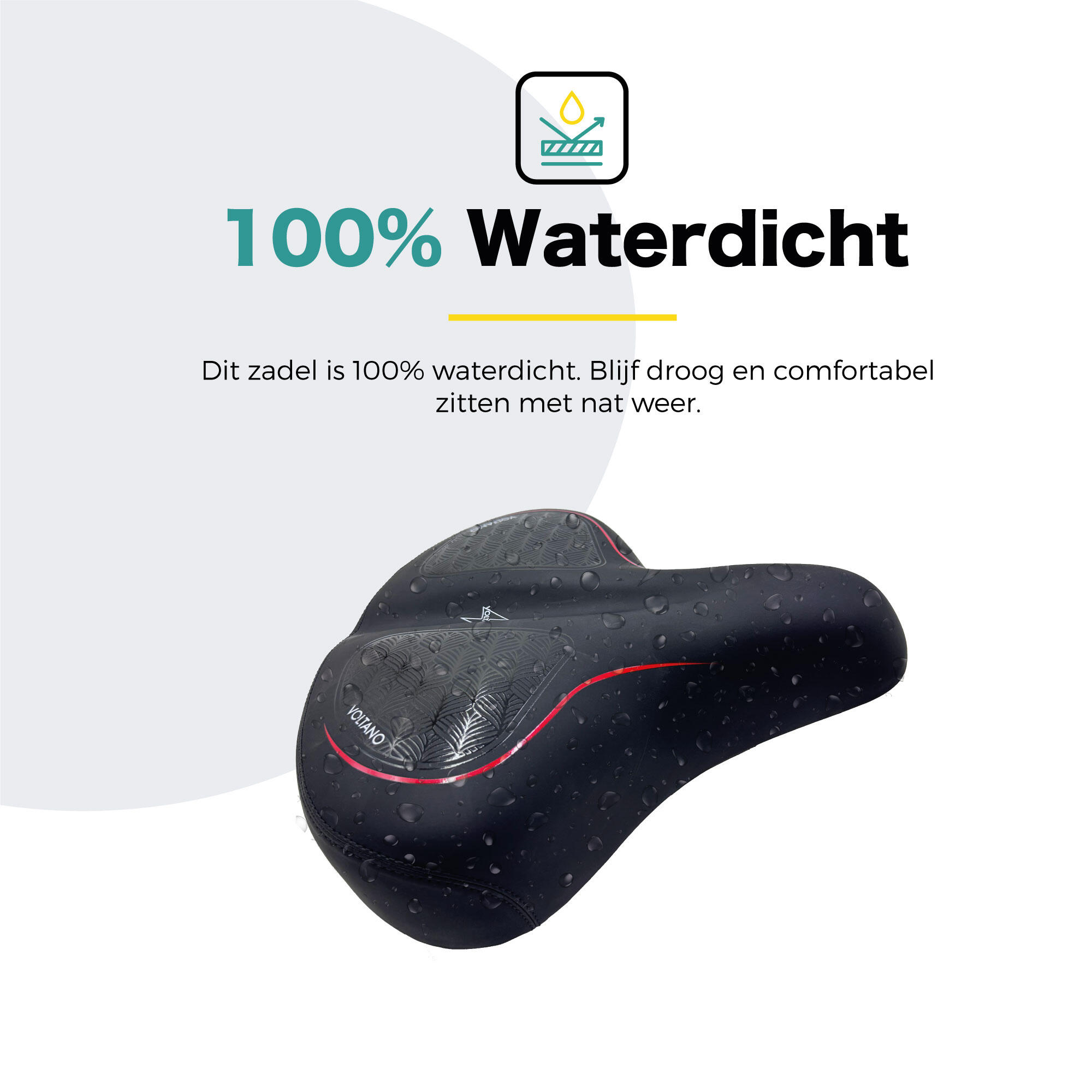 Voltano XXXL Fietszadel Stripes - Zwart / Rood 5/7