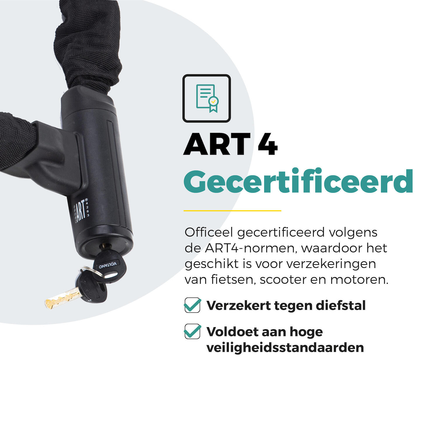 Voltano Securo ART4 Motor Kettingslot Zwart - 130 CM - ART 4 Slot 7/7