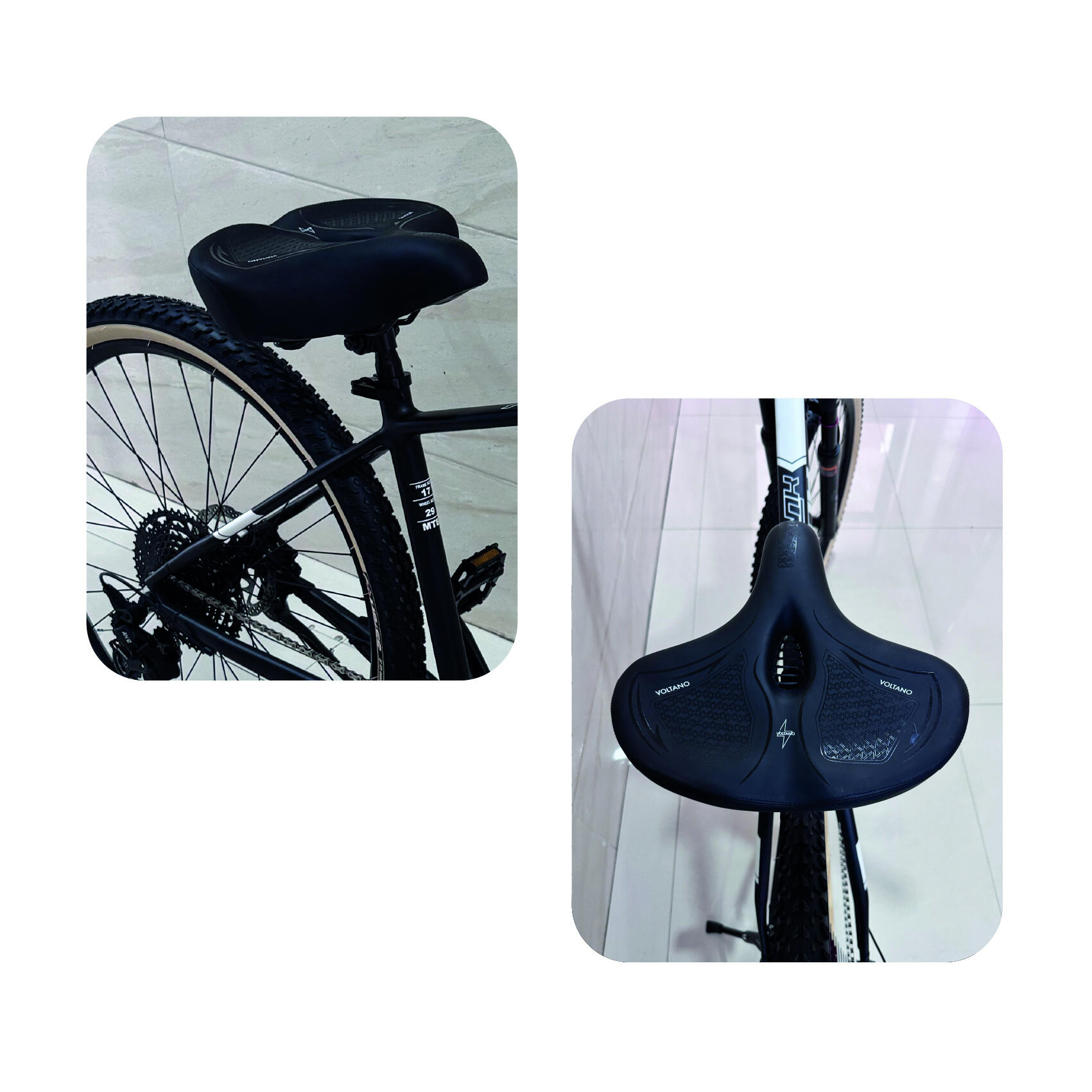 Voltano XXXL Fietszadel Cross - Zwart - Uitsparing 2/7