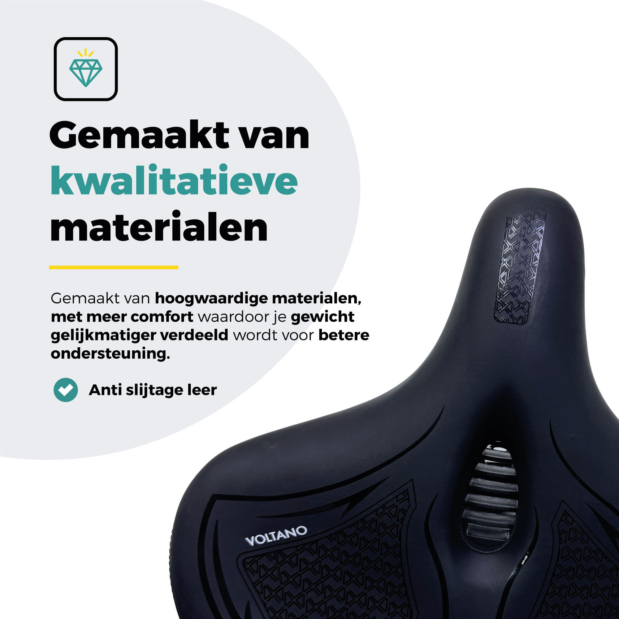 Voltano XXXL Fietszadel Cross - Zwart - Uitsparing 4/7