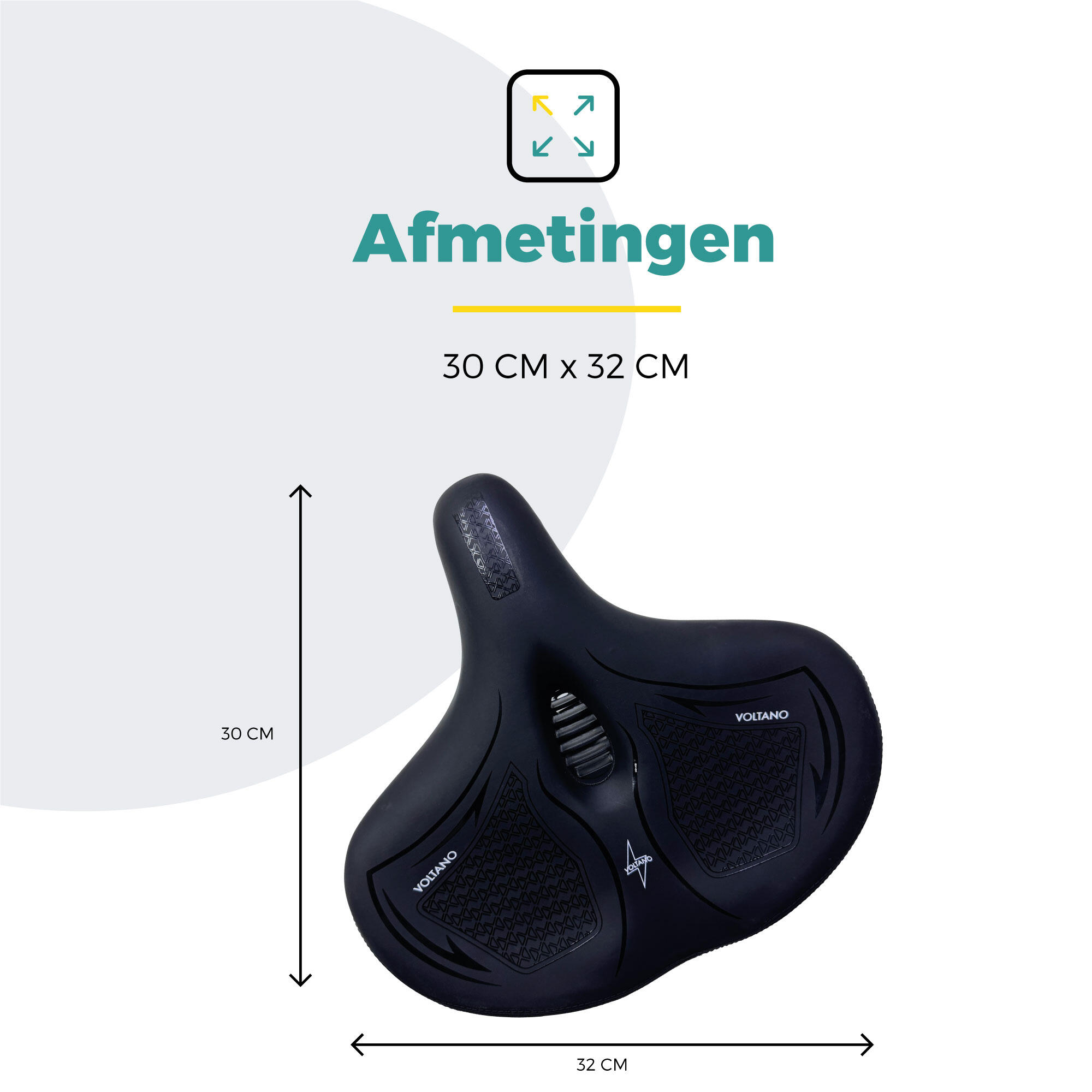 Voltano XXXL Fietszadel Cross - Zwart - Uitsparing 3/7
