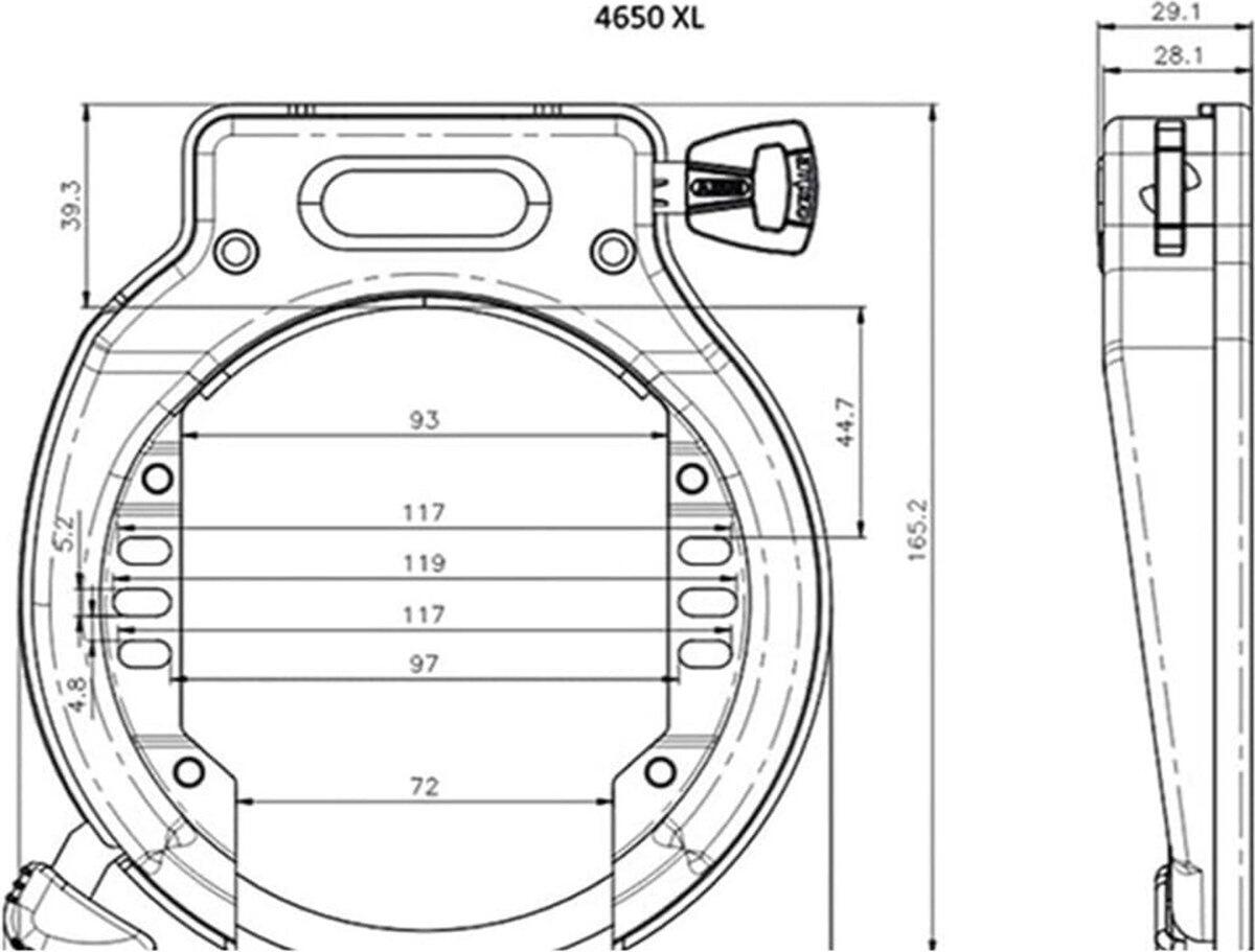 Abus Amparo 2.0 4650XL R Ringslot - Voor Grote Fietsbanden 2/7