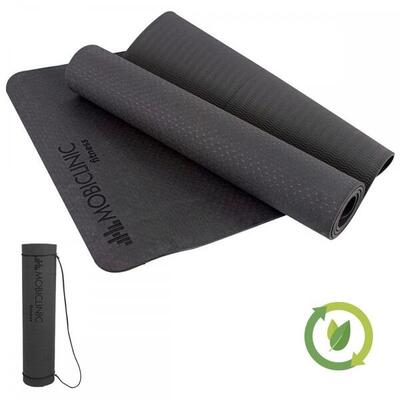 Yogamat met riem 6 mm dik antislip pilatesmat waterdicht wasbare fitnessmat