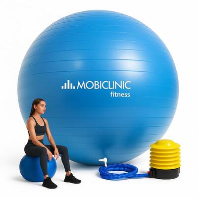 Pilates-Ball 58 cm Anti-Pannen-Yoga-Ball Inklusive Inflator Lila
