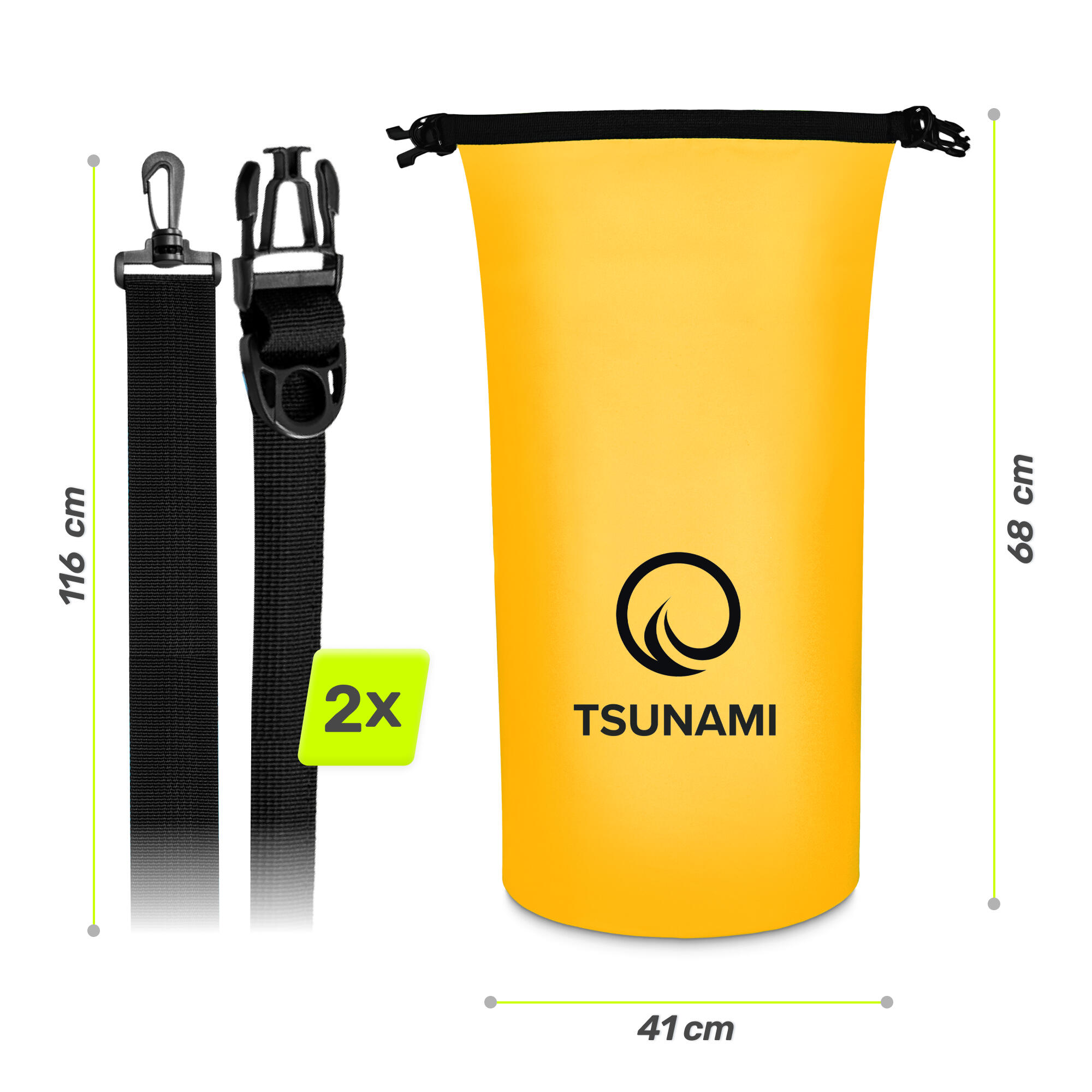 Trockensack 30L Wasserdichter Beutel Seesack Roll-Top Outdoor TSUNAMI 3/7