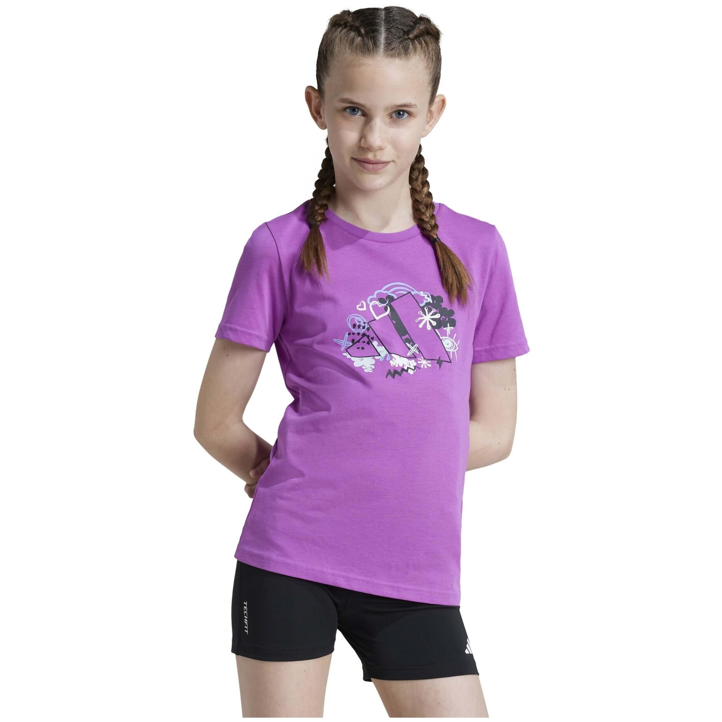 Maglia a maniche corte Adidas modello IY8141 per ragazze 2/3