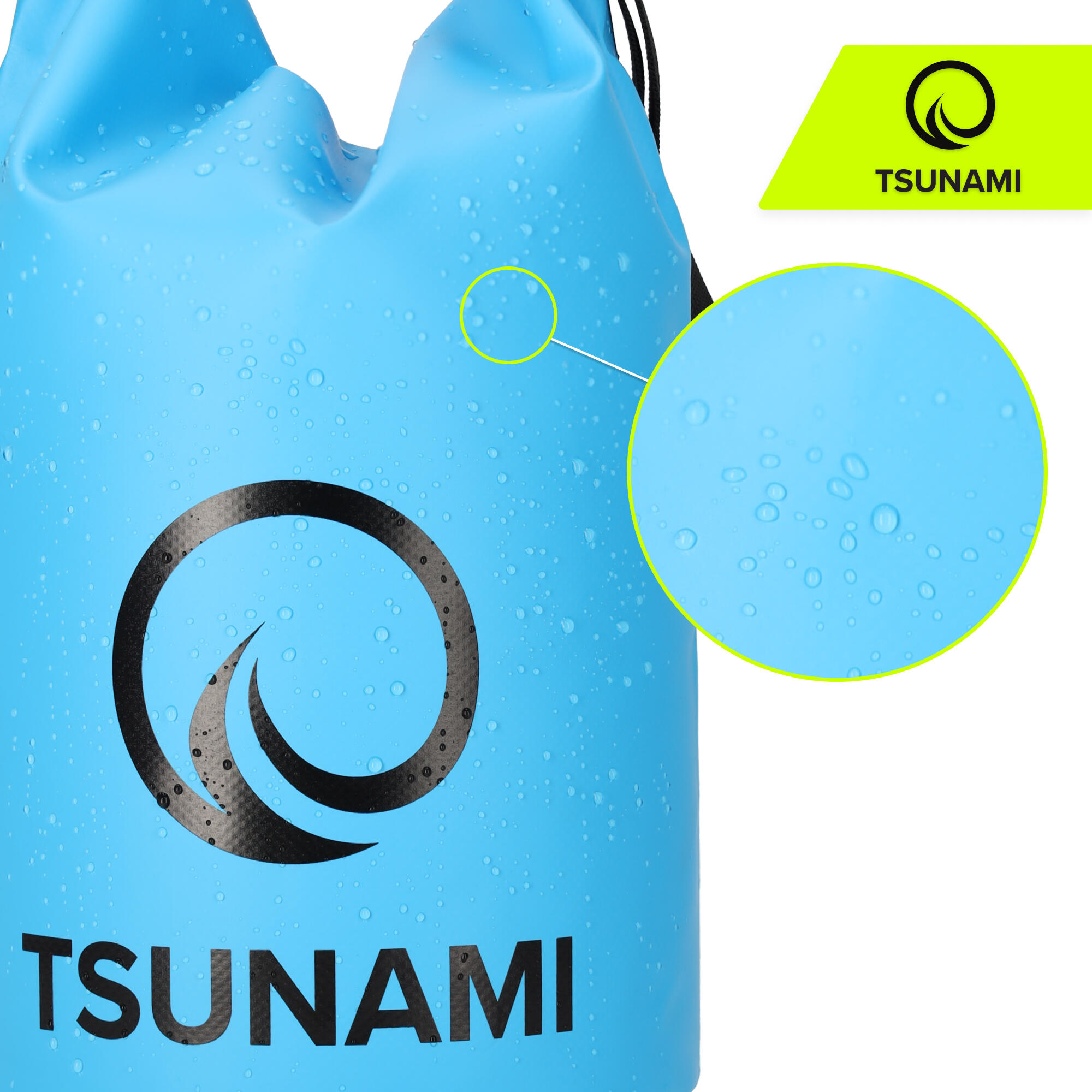 Trockensack 5L Wasserdichter Beutel Seesack Roll-Top Outdoor TSUNAMI 2/7