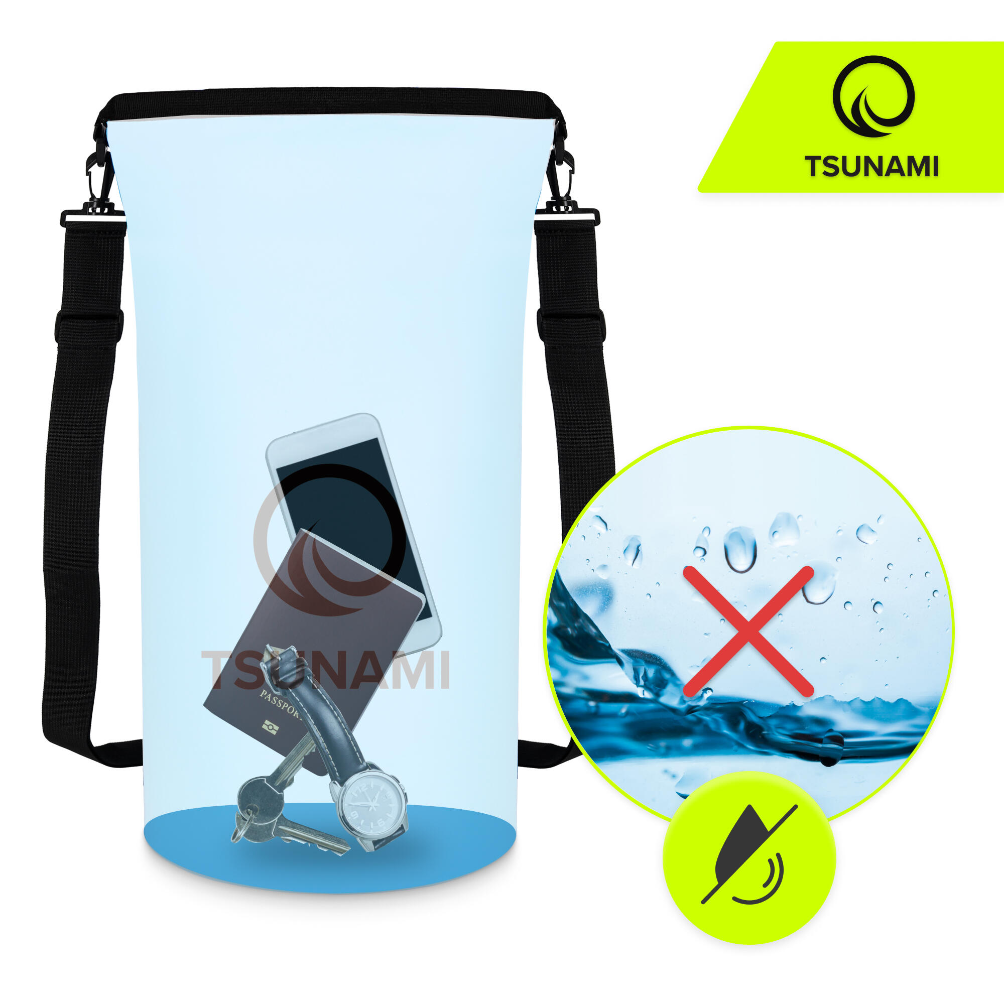 Dry Bag 20L Wasserdichter Seesack Packsack Outdoor Schwimmen TSUNAMI 5/7