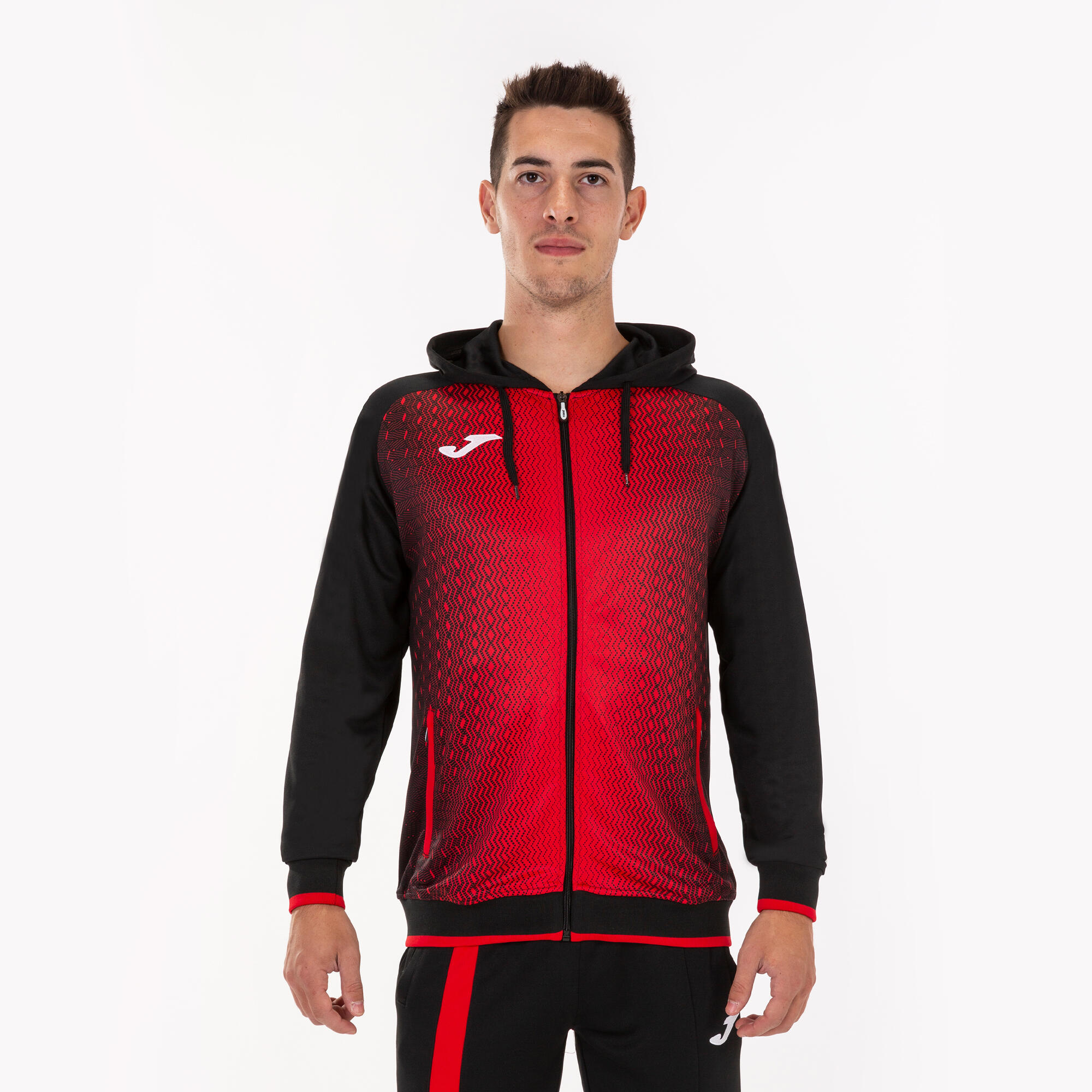 Chaqueta con capucha Niño Joma Supernova negro rojo 2/5