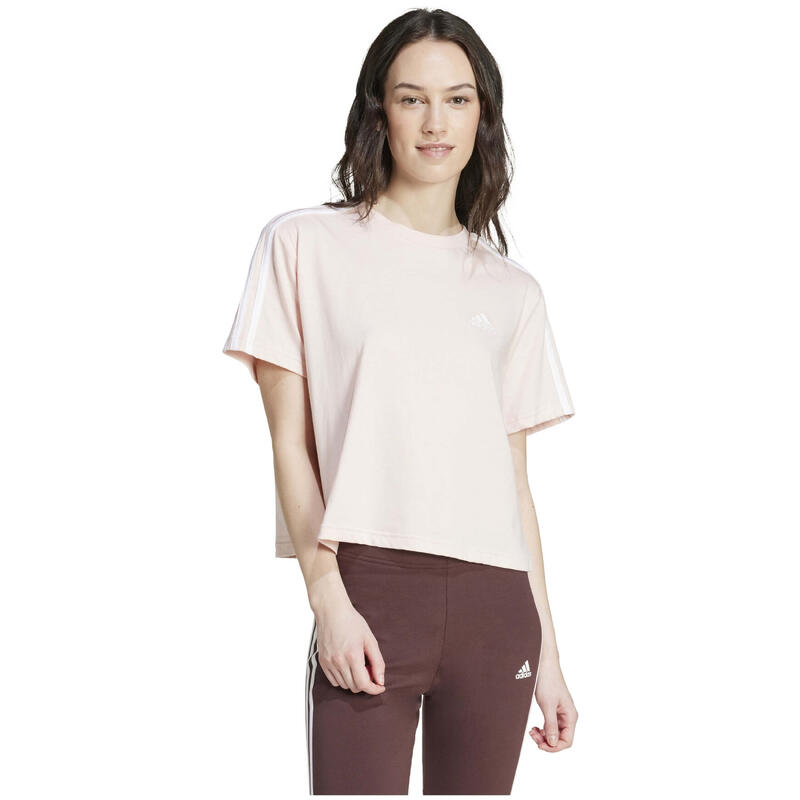 Tricou pentru femei adidas Essentials 3-Stripes Single Jersey Crop Top