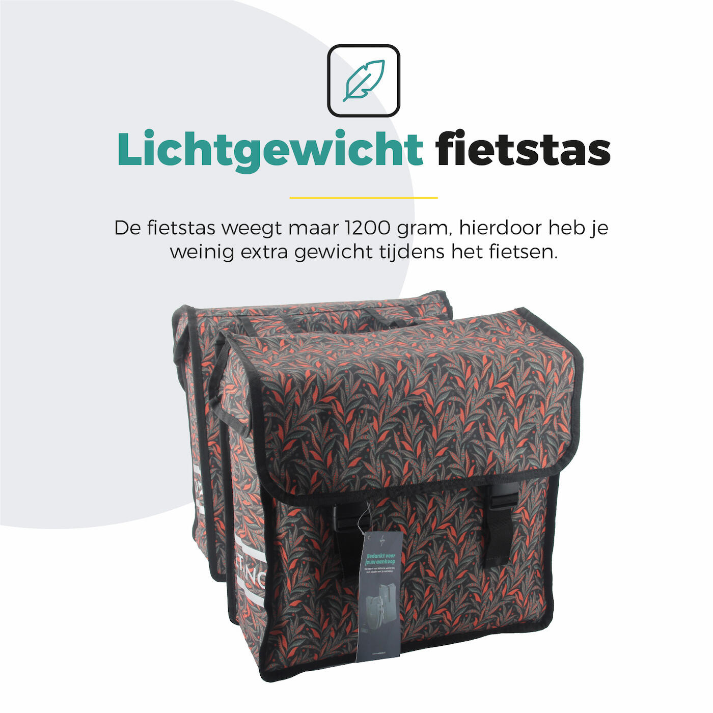 Voltano Dubbele Fietstas Crimson Leaf - 38 Liter - Waterdicht Polyester 4/7