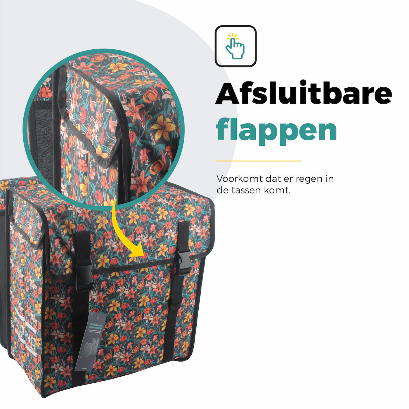 Voltano Dubbele Fietstas XXL - Floral Fiesta - 60 Liter 4/7