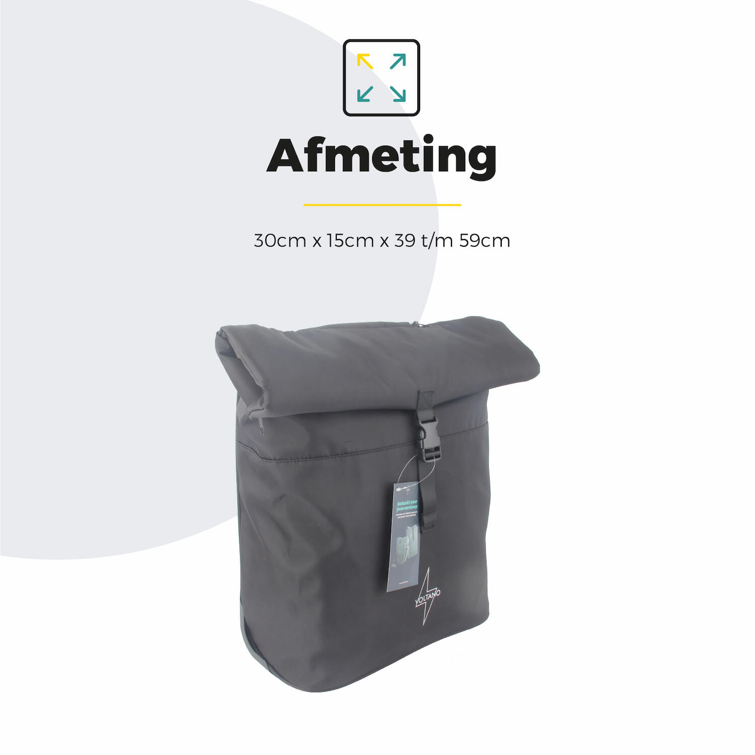 Voltano Fietstrolley Tas 2.0 - Fietstas en Trolley in 1 - Zwart - Laptopvak 7/7