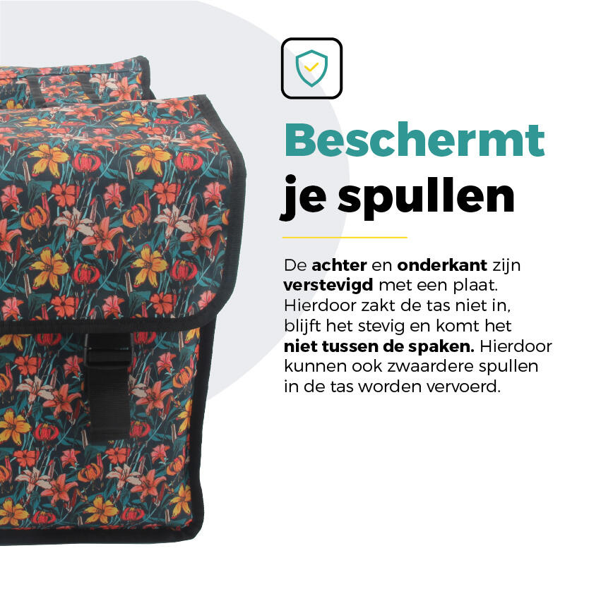 Voltano Dubbele Fietstas Floral Fiesta - 38 Liter - Waterdicht Polyester 4/7