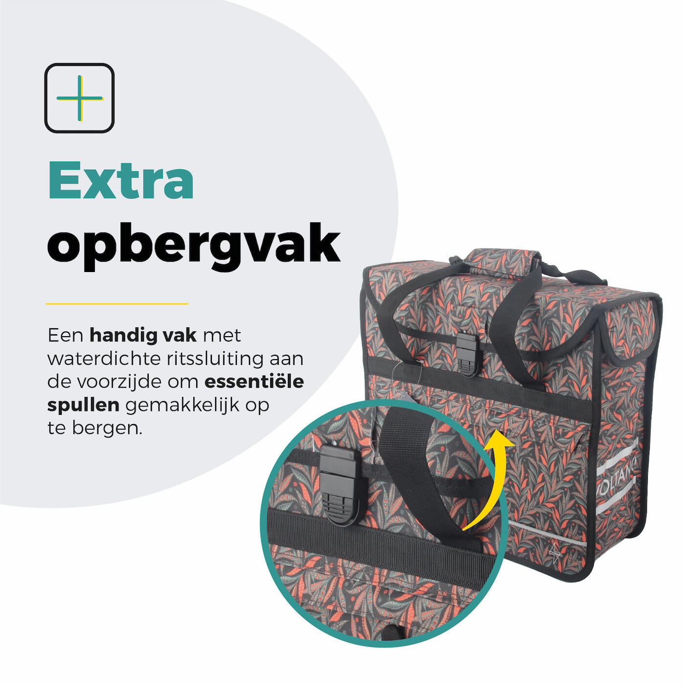 Voltano Voorgevormde Enkele Fietstas / Pakaftas - Crimson Leaf - 17L 7/7