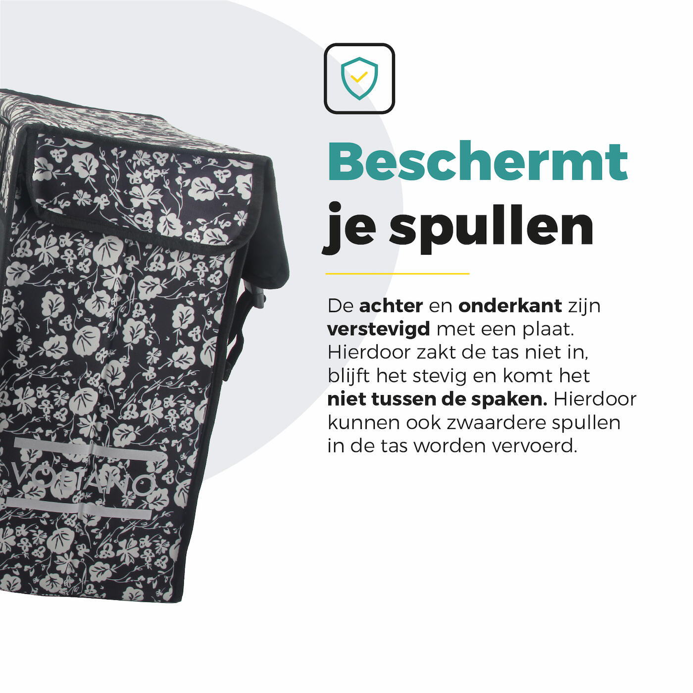 Voltano Dubbele Fietstas XXL - Midnight Blossom - 60 Liter 5/7