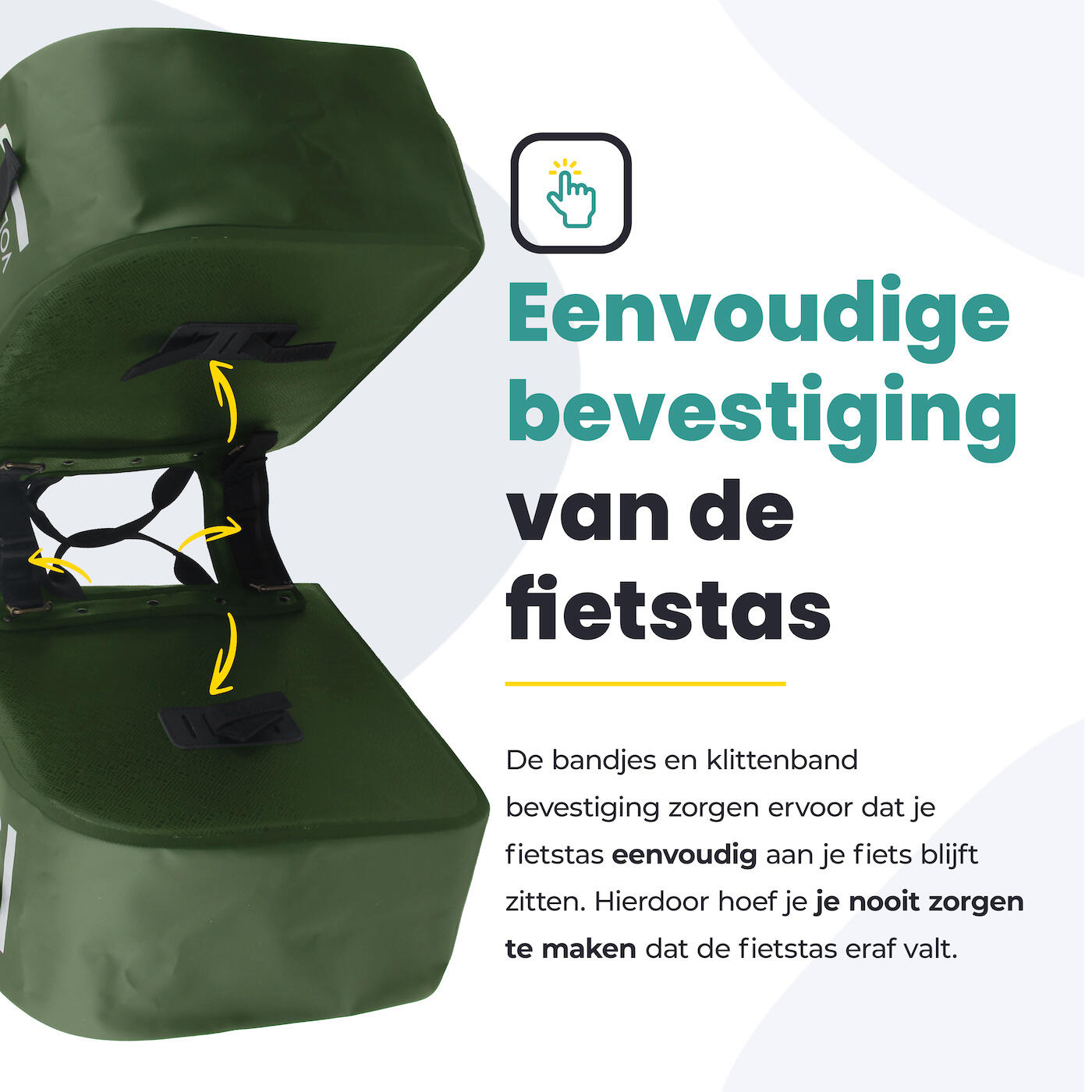 Voltano Dubbele Fietstas Rolltop Urban Green - 48 Liter - 100% Waterdicht 6/7