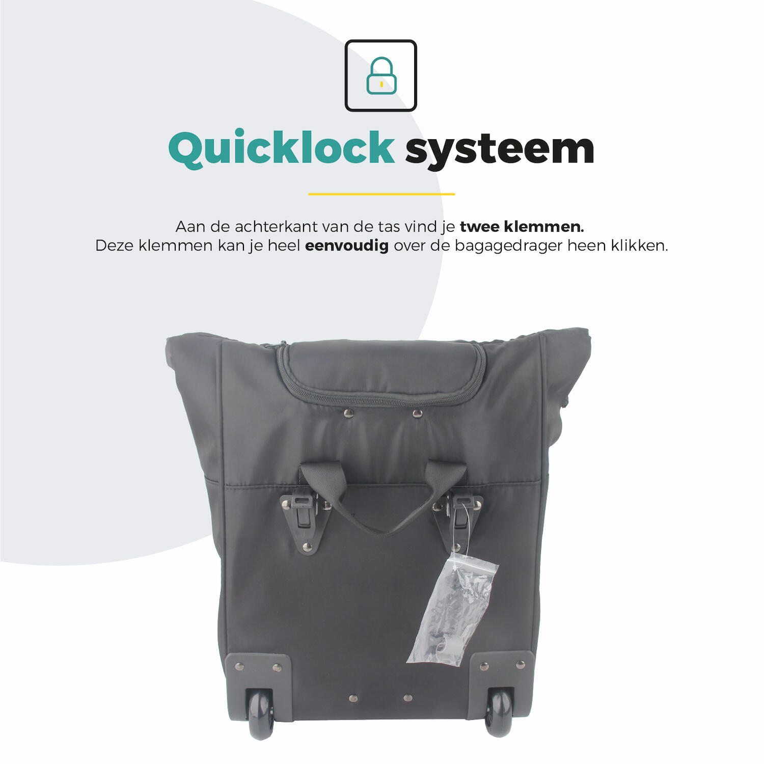 Voltano Fietstrolley Tas 2.0 - Fietstas en Trolley in 1 - Zwart - Laptopvak 5/7