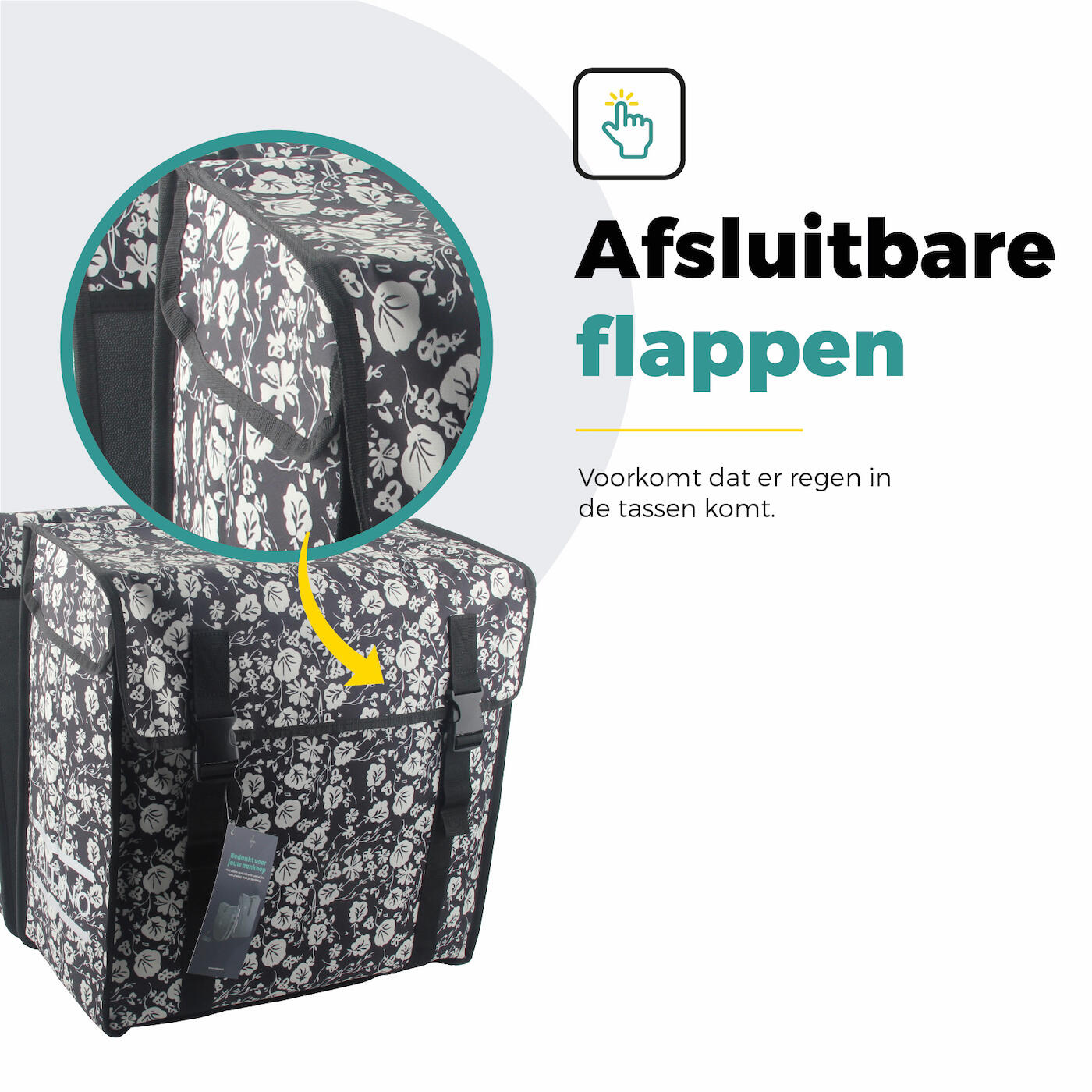 Voltano Dubbele Fietstas XXL - Midnight Blossom - 60 Liter 4/7