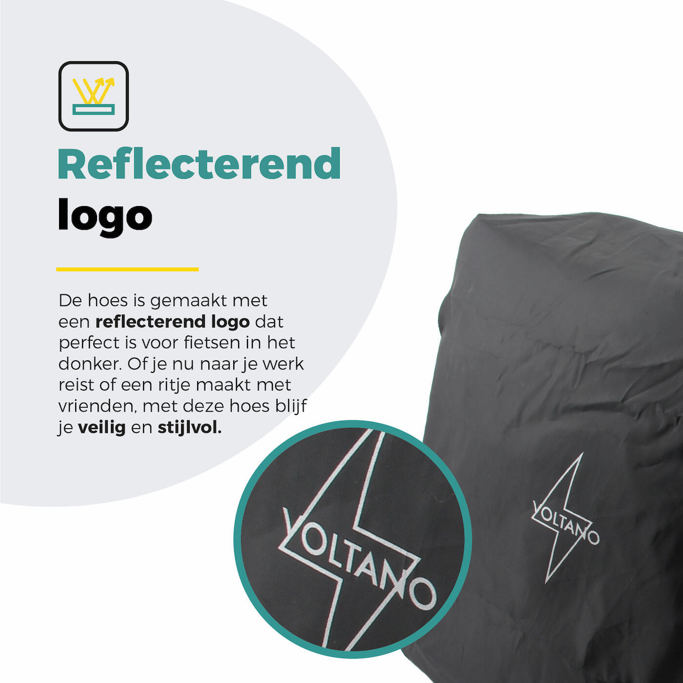 Voltano Regenhoes Dubbele Fietstas - 30-60 Liter - 100% Waterdicht - Zwart 5/7