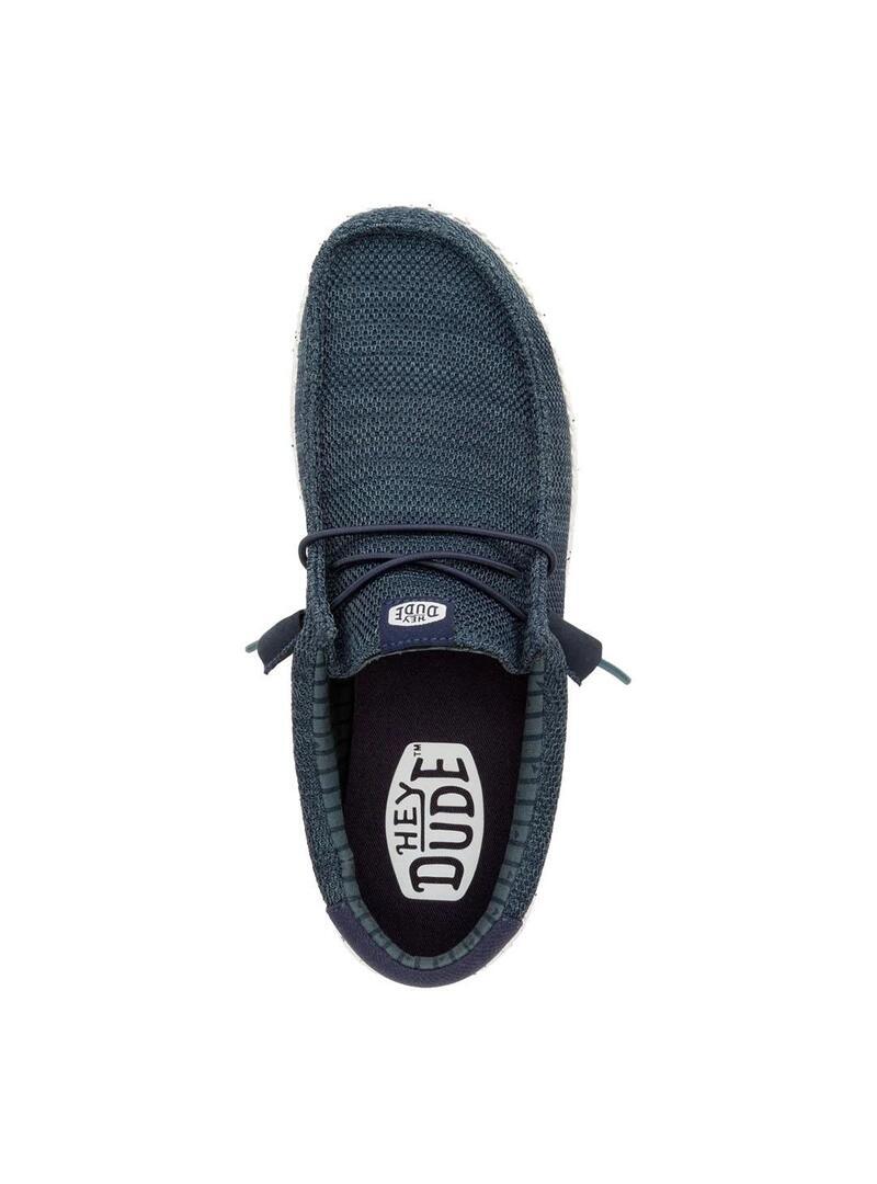 Mocasines HEY DUDE  Wally Stretch Azul  Hombre 6/6