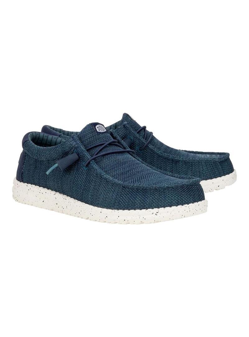 Mocasines HEY DUDE  Wally Stretch Azul  Hombre 5/6