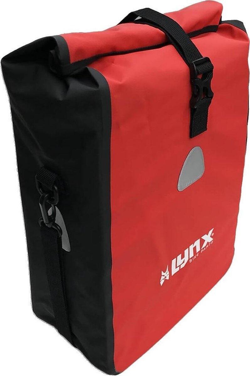 LYNX Lynx Fietstas Pakaftas Rood / Zwart Tarpaulin 21 Liter