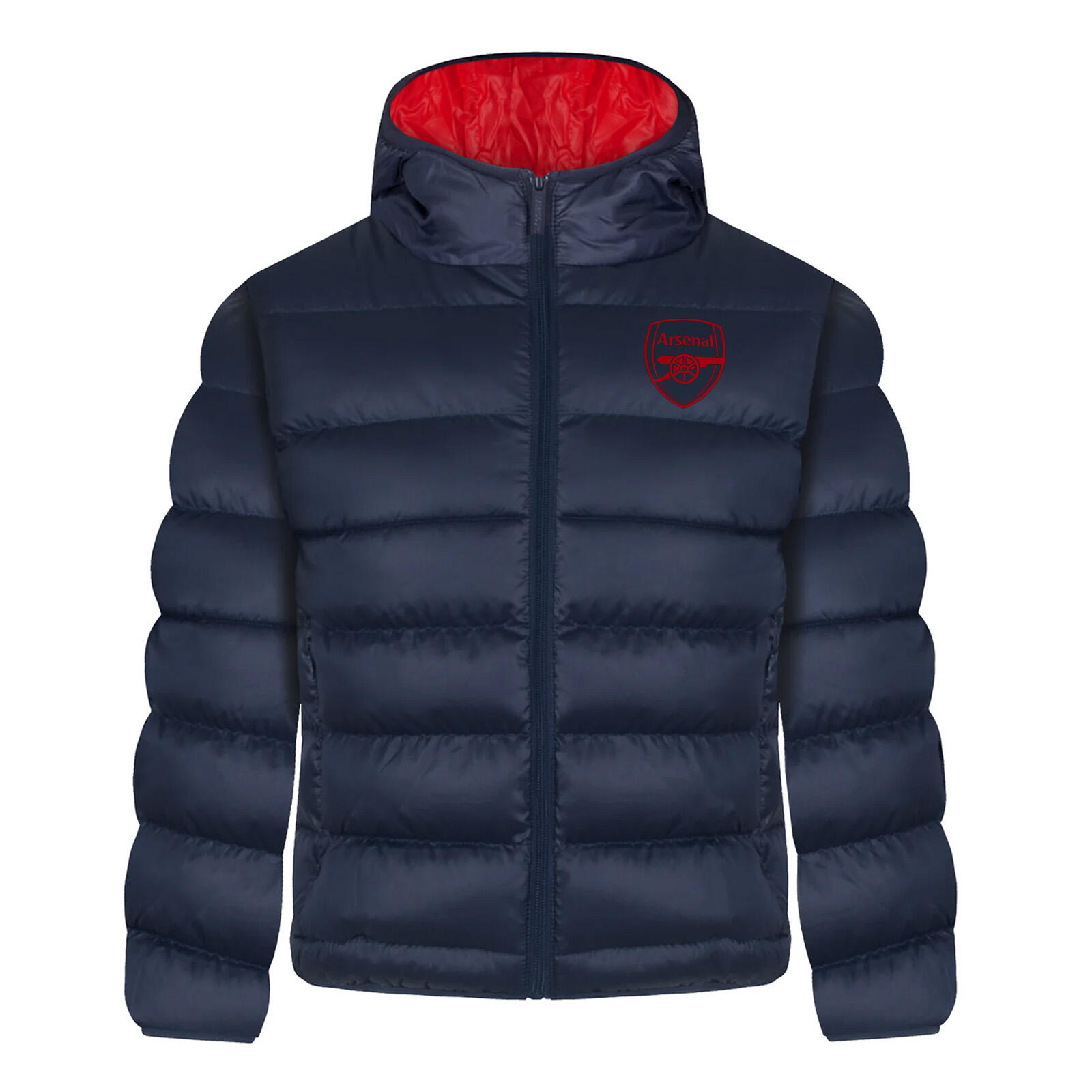 ARSENAL Arsenal FC Boys Jacket Hooded Winter Quilted Kids OFFICIAL Football Gift