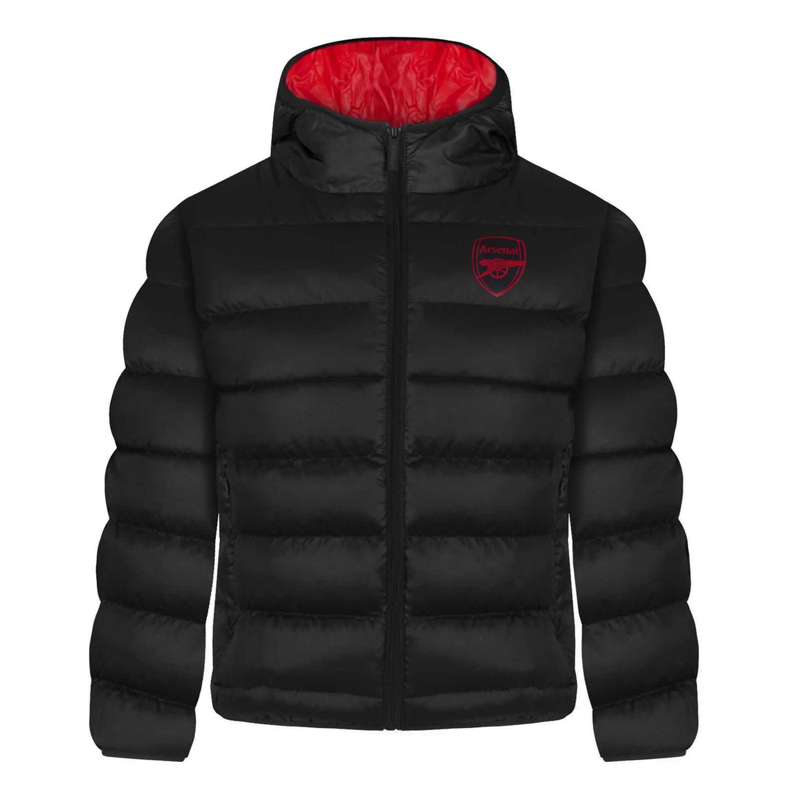 Arsenal F.C. Boys Quilted Jacket Hooded Winter Coat Kids Official