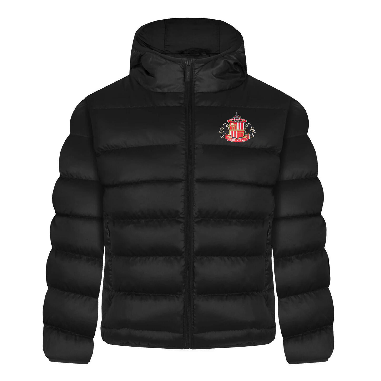 Sunderland AFC Boys Jacket Hooded Winter Quilted Kids OFFICIAL Football Gift 1/7
