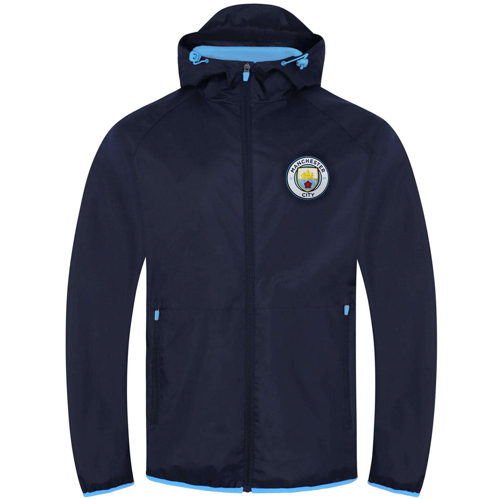 Manchester City Mens Jacket Shower Windbreaker OFFICIAL Football Gift