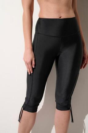 Legging de bain anti-UV court Femme, Malta, Noir