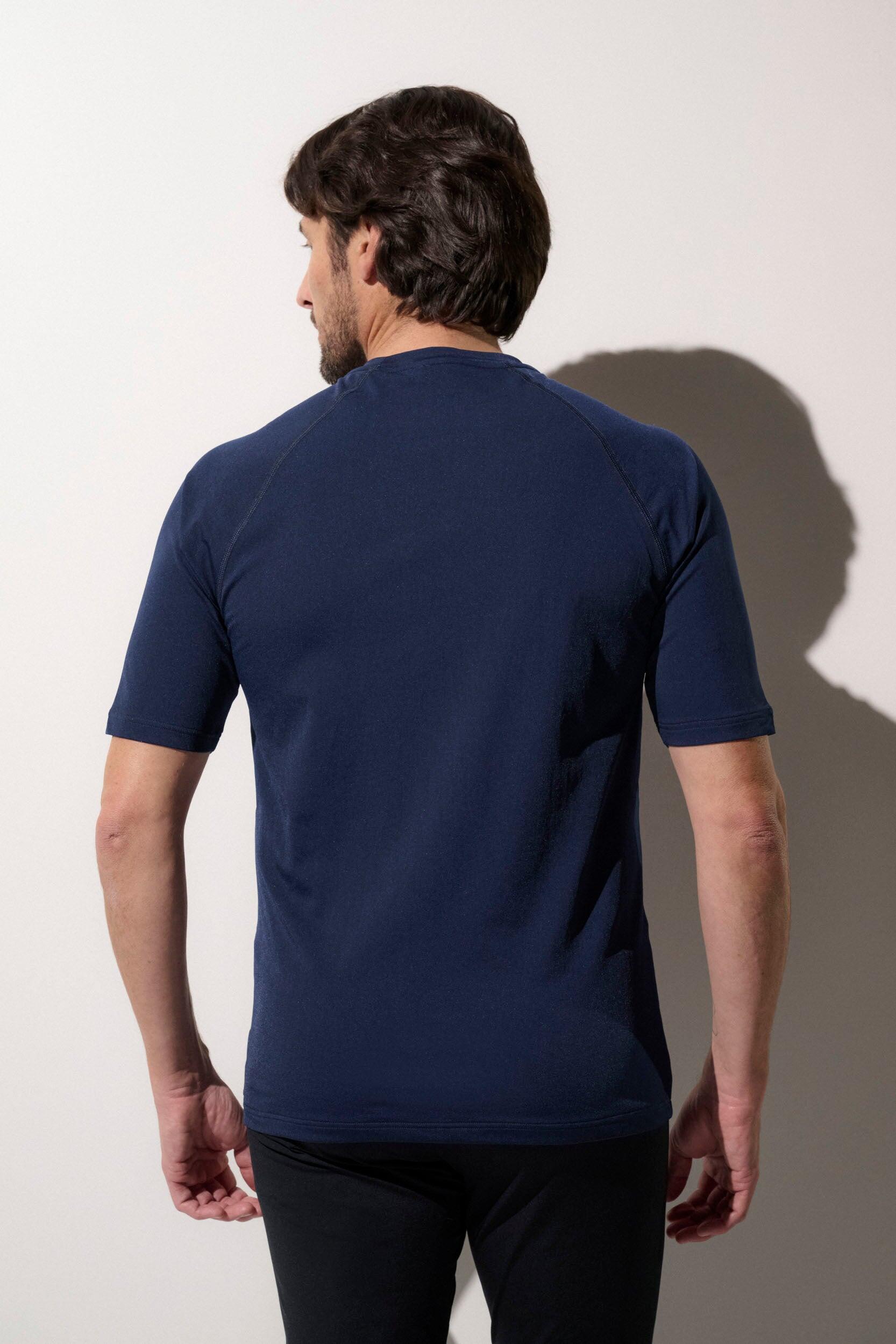 T-shirt de bain anti-UV Homme manches courtes, Moorea, Bleu Océan 3/5