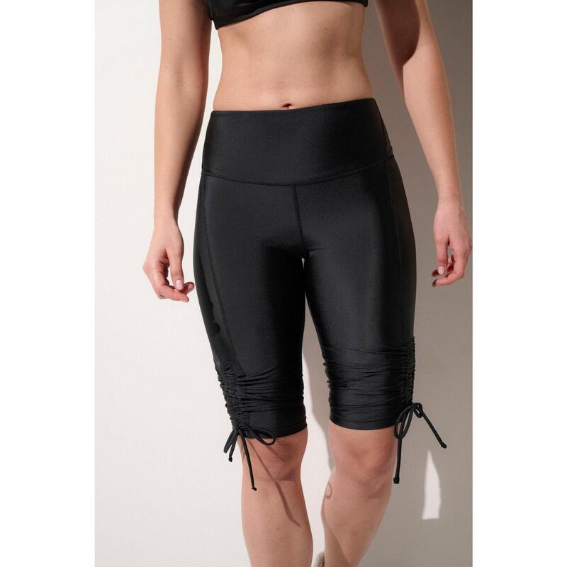 Legging de bain anti-UV court Femme, Malta, Noir