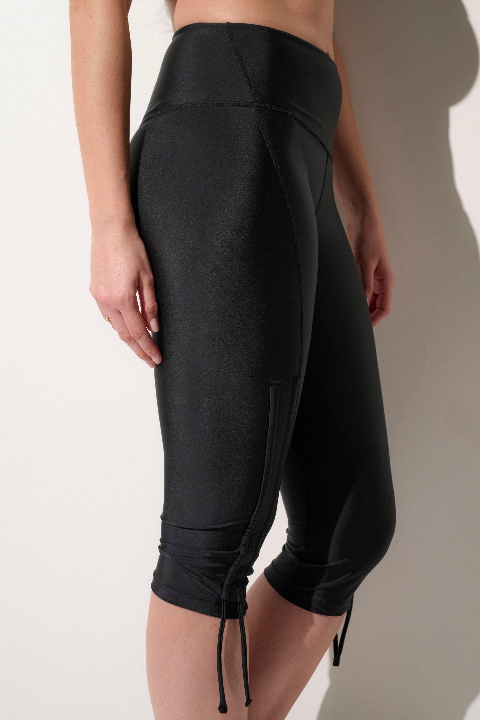 Legging de bain anti-UV court Femme, Malta, Noir 3/5