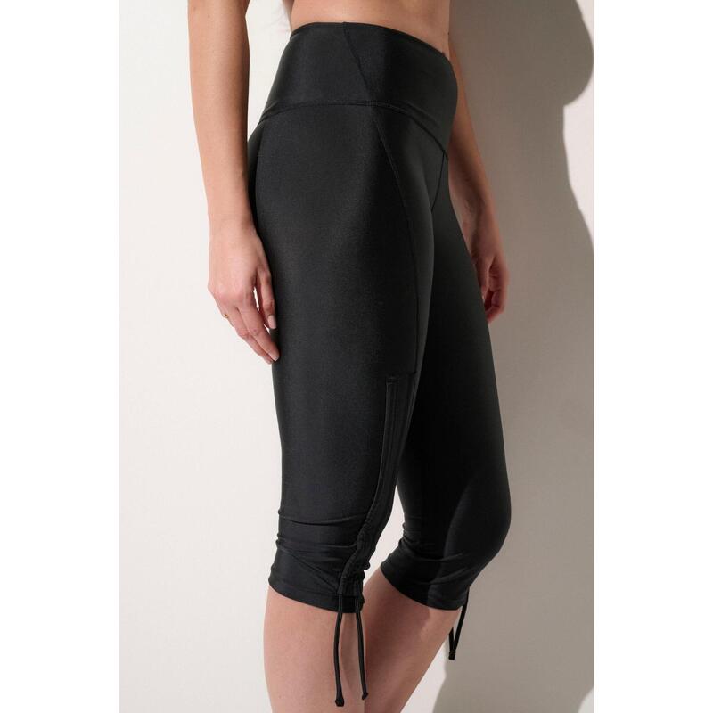 Legging de bain anti-UV court Femme, Malta, Noir