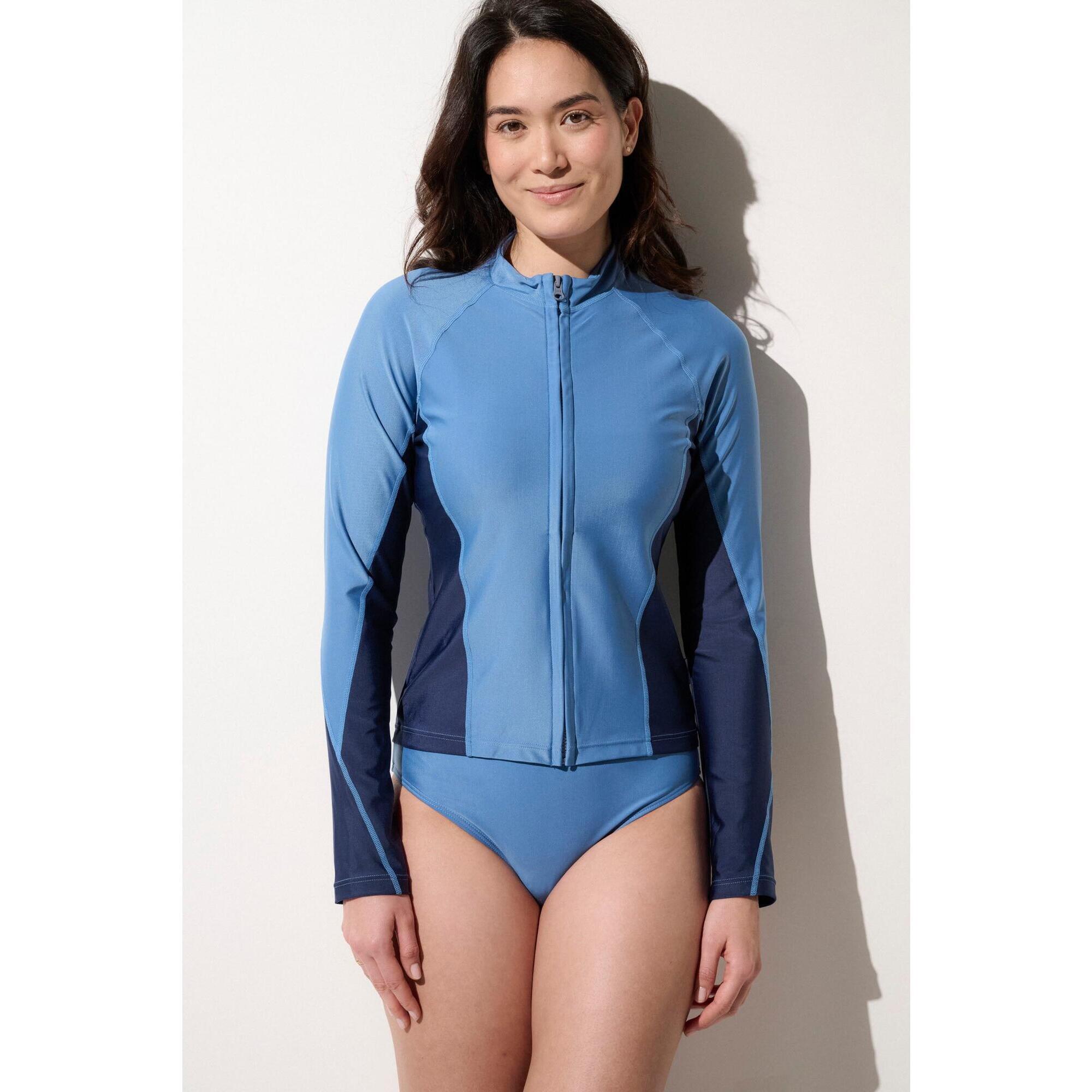 Ker Sun - Veste De Bain Anti-uv Femme, Moorea, Brise D'Été - T-shirt Anti-uv - Bleu - 42 M/l - Decathlon